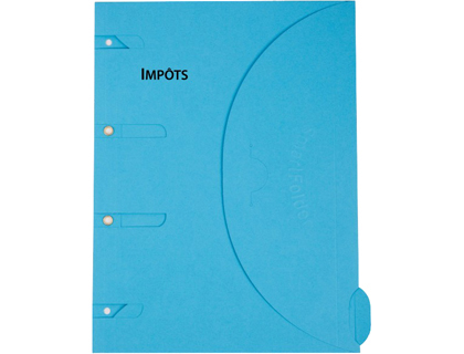 Chemise classeur certiprint a4+ 320x240mm classement impôts sans perforations fermeture scratch résistant oeillet