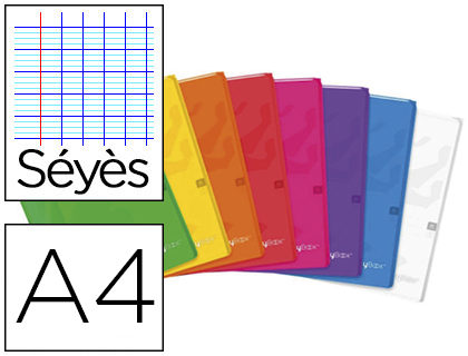Cahier agrafé oxford easybook polypropylène résistant 96 pages 90g séyès format a4 21x29,7cm