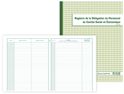 Registre piqué exacompta délégation du personnel du cse 320x240mm 30 pages 100g/m2