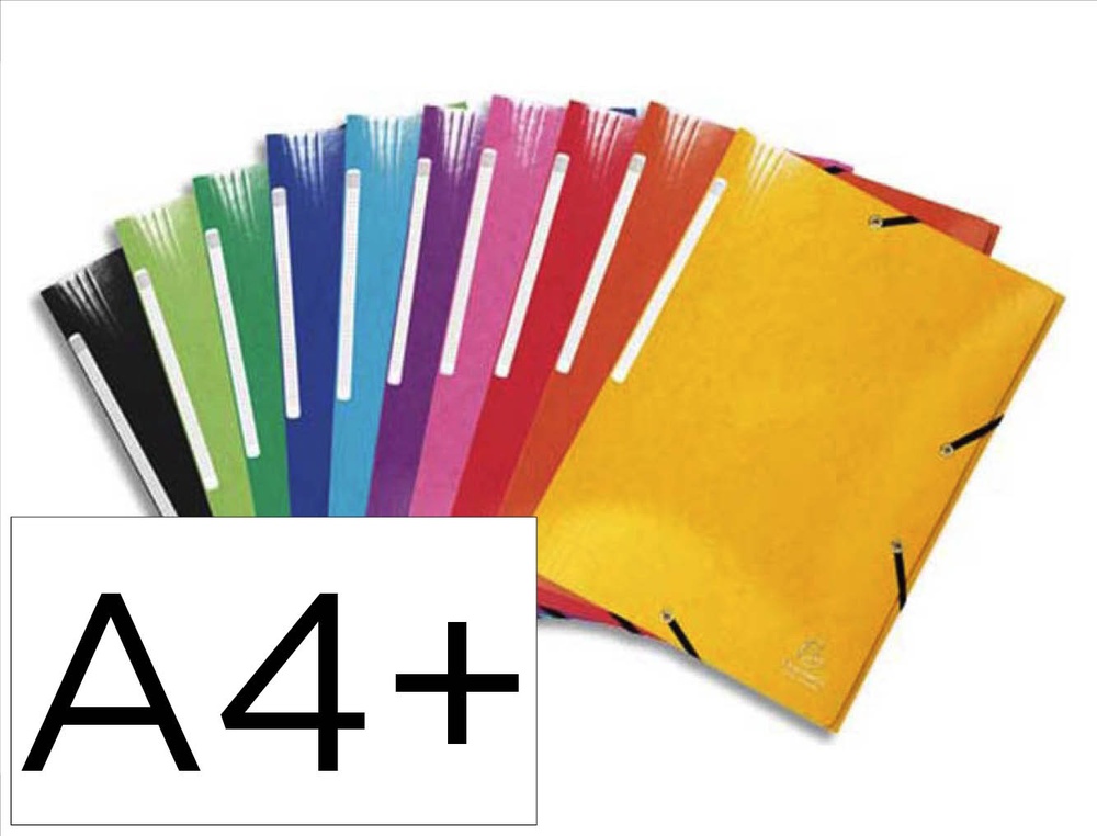 Chemise exacompta iderama carte lustrée pelliculée 425g 3 rabats élastique a4+ 240x320mm coloris assortis