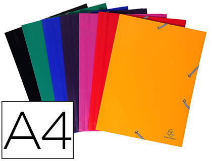 Chemise exacompta polypropylène 4/10e opaque éco 3 rabats élastiques a4+ 240x320mm coloris assortis