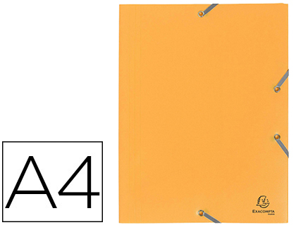 Chemise exacompta polypropylène 4/10e opaque éco 3 rabats élastiques a4+ 240x320mm coloris jaune