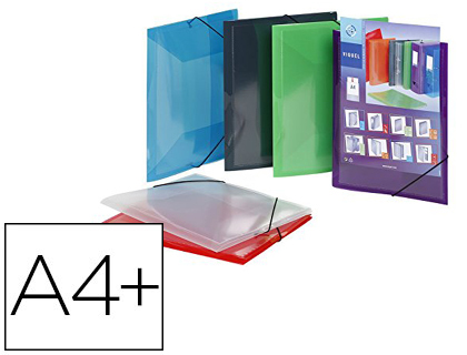 Chemise viquel propyglass 5/10e personnalisable 3 rabats 245x322mm fermeture élastique coloris assortis