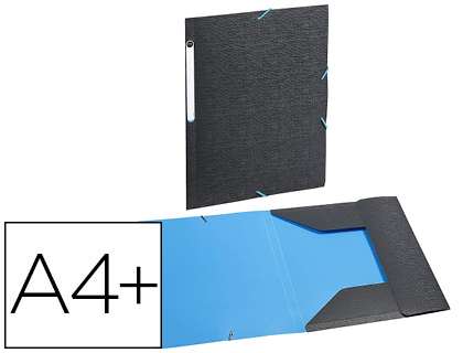 Chemise viquel office design polypropylène 5/10e 3 rabats 320x230mm extérieur gris anthracite intérieur bleu