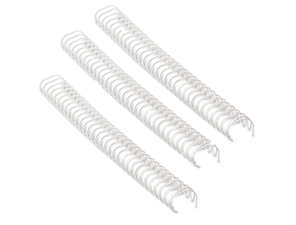 Reliure métallique fellowes relieur pas 3:1 34 boucles a4 1/4 in diamètre 6.4mm coloris blanc boîte 100 unités