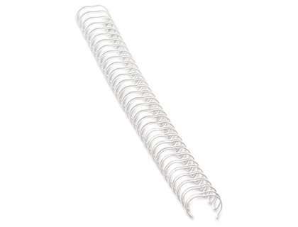 Reliure métallique fellowes relieur pas 3:1 34 boucles a4 5/16 in diamètre 8mm coloris blanc boîte 100 unités