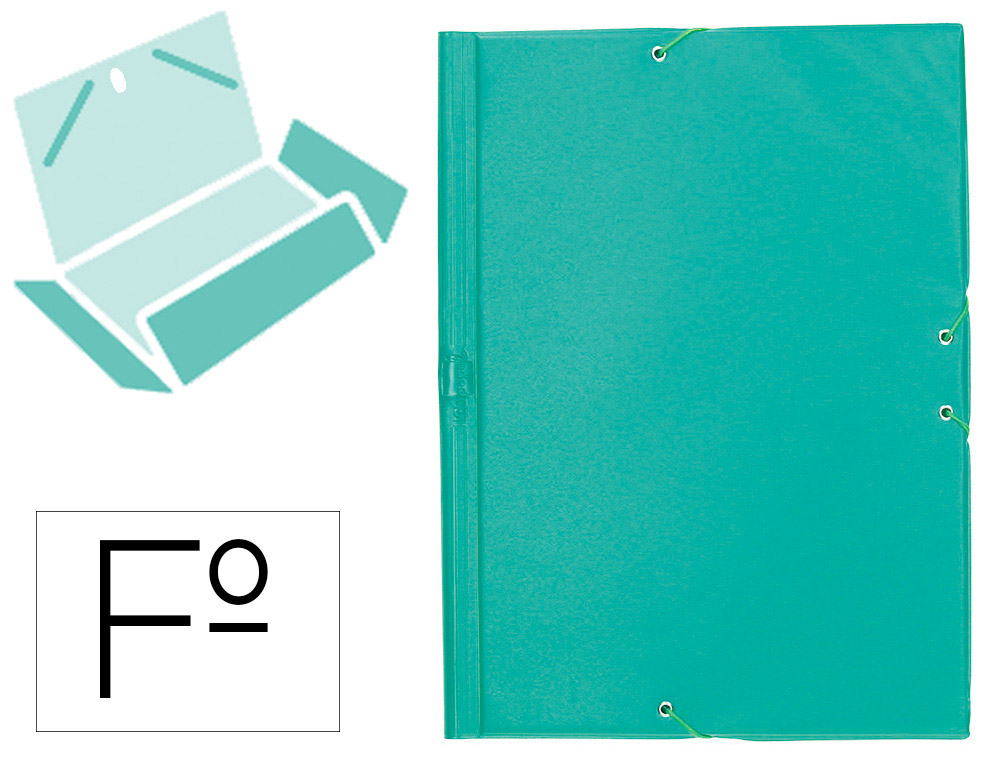 Chemise liderpapel carton rembordé dos flexible a4+ 320x240mm 3 rabats élastique coloris vert pistache