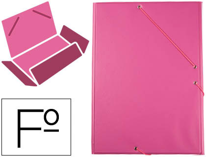 Chemise liderpapel carton rembordé dos flexible a4+ 320x240mm 3 rabats élastique coloris fuchsia