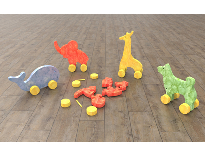 Animaux 3d oz international à assembler lot de 4 unités