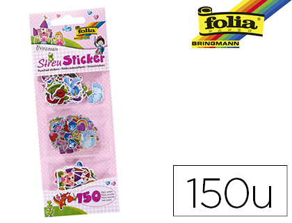 Petits autocollants folia motifs princesse paquet de 150 pièces