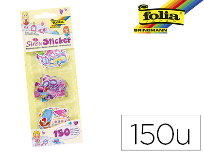 Petits autocollants folia motifs fille paquet de 150 pièces