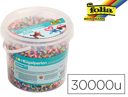 Perle à repasser folia en 22 couleurs assorties sachet de 30000 pièces