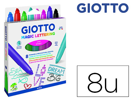 Feutre coloriage giotto magic lettering pochette 8 unités