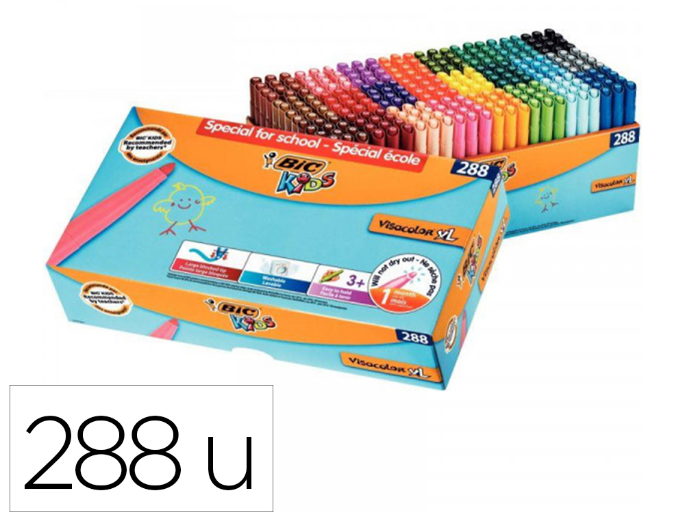 Feutre coloriage bic visa xl pack scolaire 238 + 50 unités gratuits
