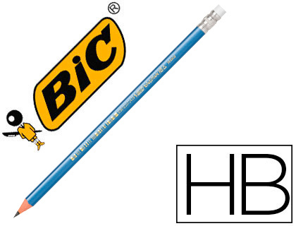 Crayon graphite bic evolution triangle embout gomme mine hb ultra résistante