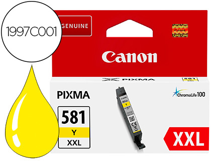 Cartouche d'encre original canon 581xxl 296 p jaune