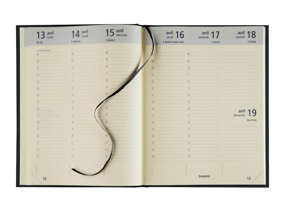Agenda brepols optivision large lucca 17,2x22cm         1semaine/2pages 128 pages     assortis