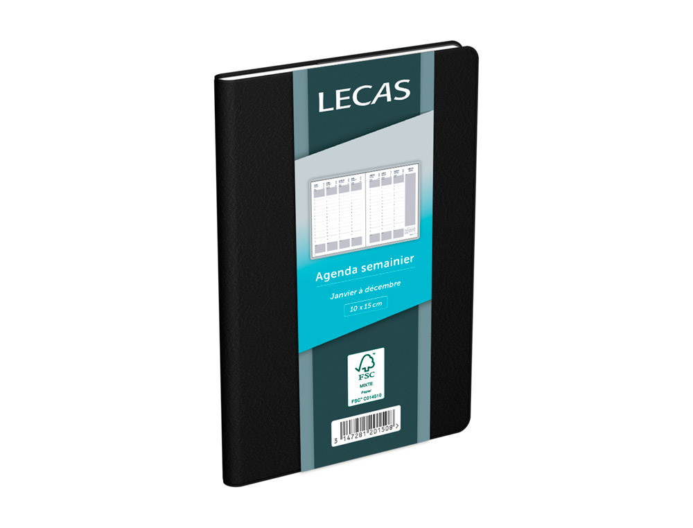 Agenda lecas classique 1 semaine sur 2 pages dim.      100x150mm assorti