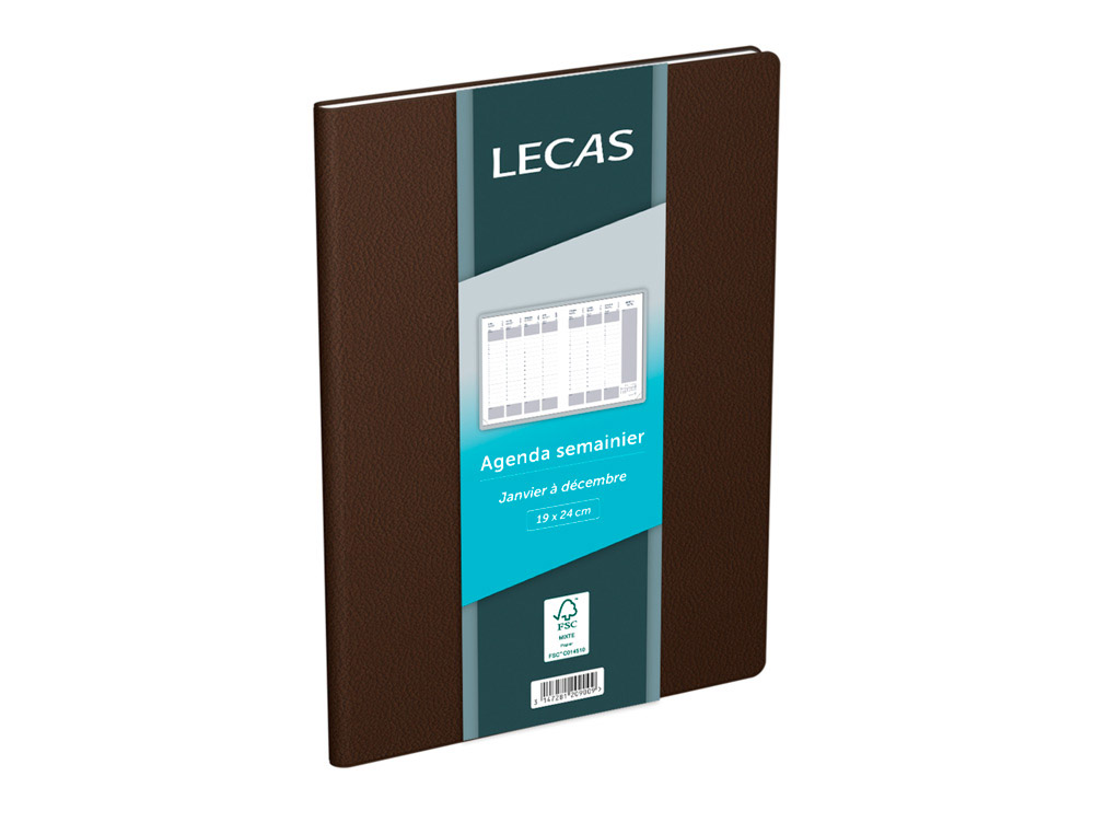 Agenda lecas classique 1 semaine sur 2 pages dim.      190x240mm assorti