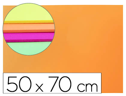 Plaque mousse liderpapel 50x70cm 60g/m2 épaisseur 1.5mm unicolore orange fluorescent