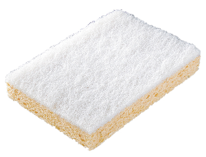 Éponge récurante gm double face blanche nettoyage surfaces délicates 13x9cm