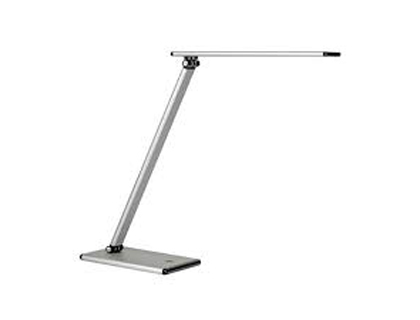 Lampe bureau unilux led terra acier bras flexible 600 lumens 6w 4 niveaux intensité sans éblouissement coloris gris