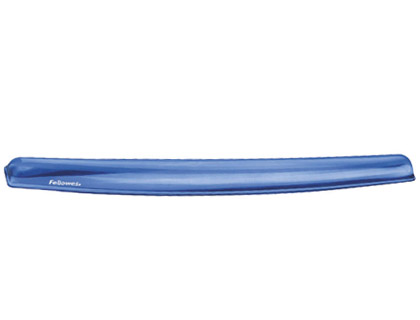 Repose-poignets fellowes gel crystal pour claviers polyuréthane coloris bleu transparent