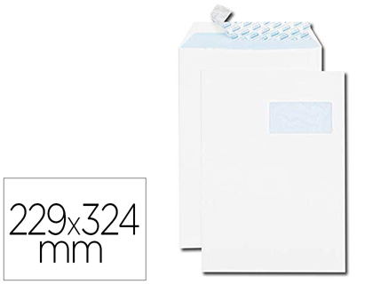 Pochette gpv blanche recyclée 90g c4 229x324mm fenêtre 50x110mm boîte 25 unités