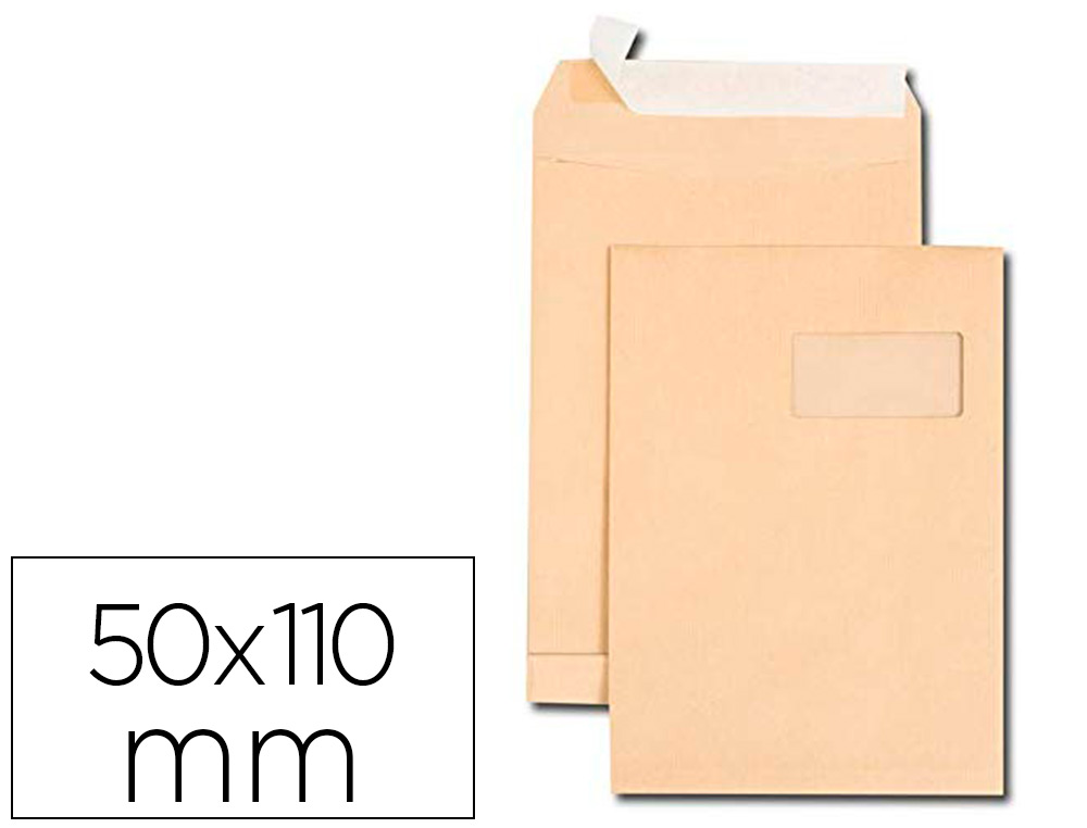 Pochette gpv kraft 120g c4 229x324mm fenêtre à droite 50x110mm paquet 250 unités