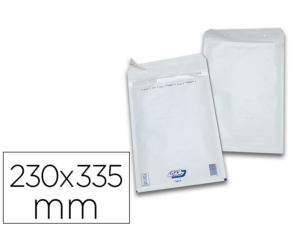Pochette gpv bulles air kraft blanc 75g 230x335mm g boîte 100 unités