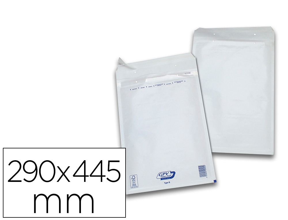 Pochette gpv bulles air kraft blanc 75g 290x445mm j boîte 50 unités