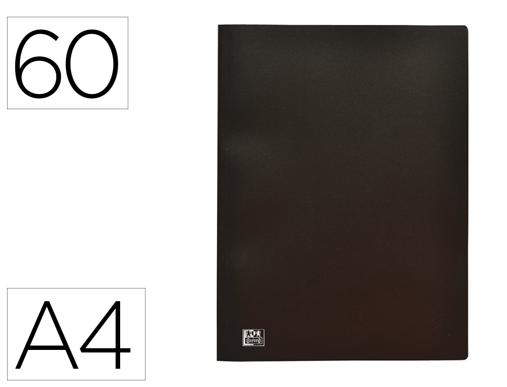 Protege-documents oxford standup a4 couverture polypropylene souple 60 pochettes 120 vues coloris noir (76539)
