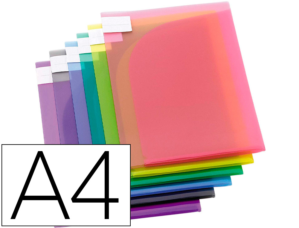 Pochette présentation tarifold polypropylène lisse 20/100e format a4/a3 coloris pastel assortis 12 unités