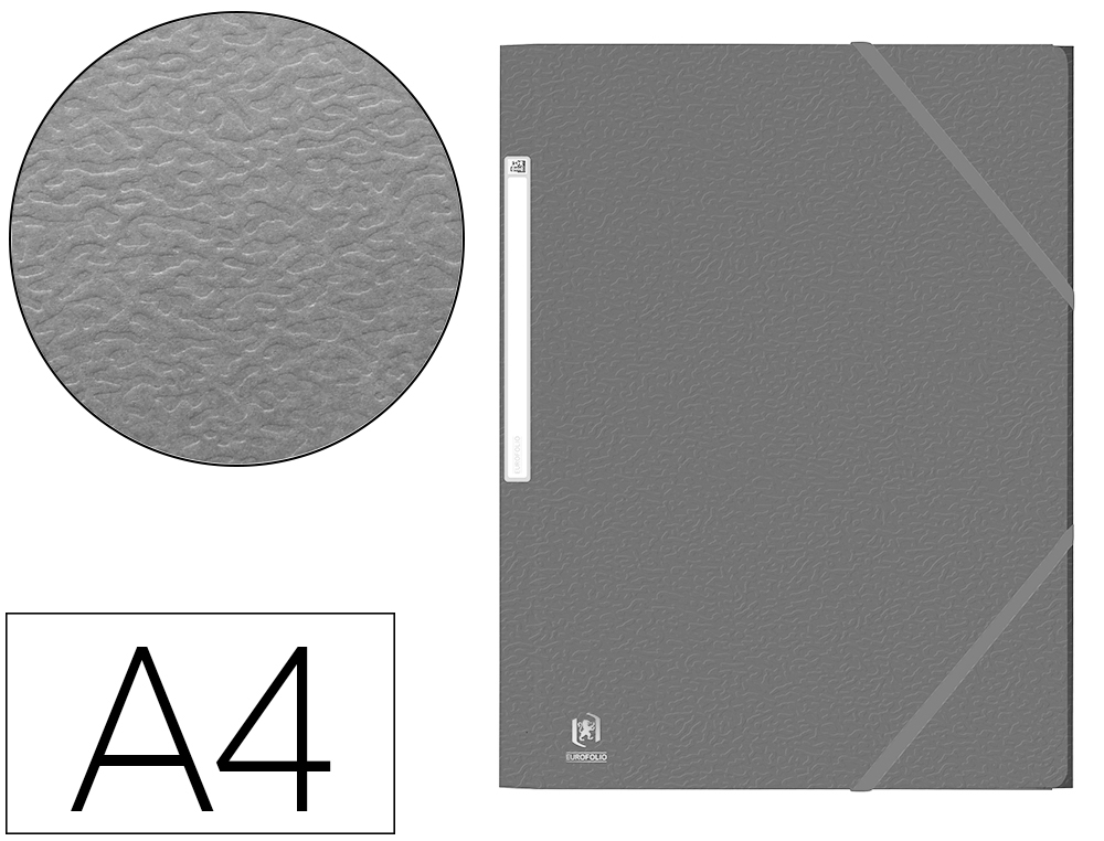 Chemise elba eurofolio carte lustrée 5/10e a4 étiquette dos élastique coloris gris