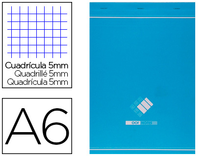 Bloc agrafé conquerant sept a6 10,5x14,8cm couverture pellicullée 100feurilles détachables 60g 5x5mm coloris blanc