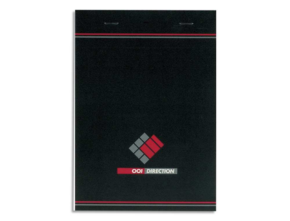 Bloc bureau conquerant sept direction a 5 agrafe couverture carte 230g 14,8x21cm 100 feuilles detachables 70g 5x5mm noir