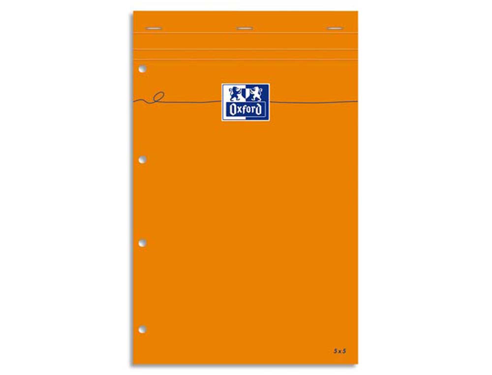 Bloc bureau oxford a4+ agrafé papier optik paper extra-blanc 80g 21x32cm 80f perforées détachables 5x5mm marge