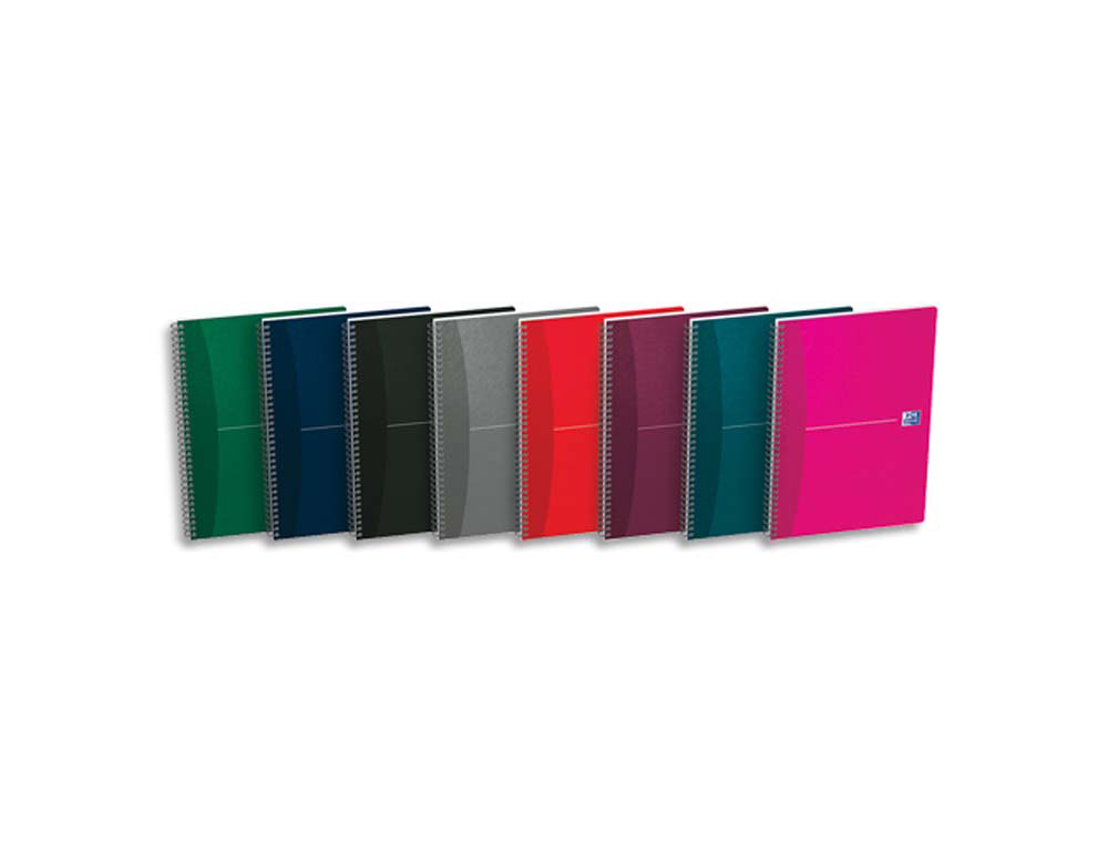 Cahier spirale oxford office essentials couverture pelliculée a4 100 pages séyès règle marque-page coloris assortis