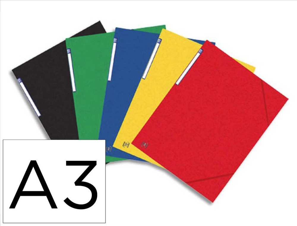 Chemise 3 rabats elba top file carte lustrée 7/10e format a3 dos 25mm élastique coloris assortis