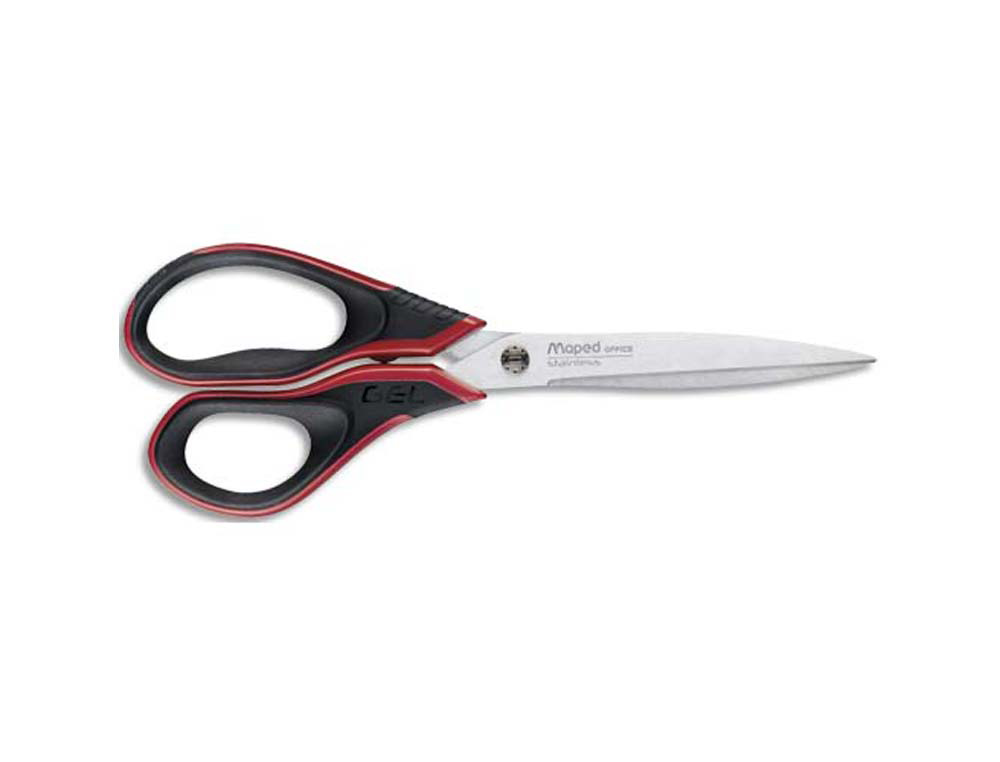Ciseaux maped advanced gel lames acier inoxydable 170mm bouts pointus coloris rouge/noir