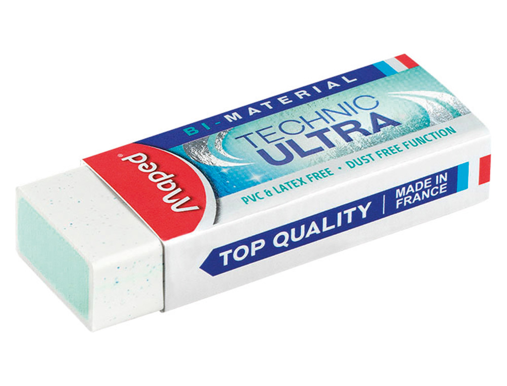 Gomme maped technic ultra efficacité maximale sans pvc coloris blanc étui carton 61x21,5x 12mm