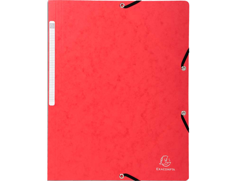 Chemise exacompta sans rabat carte lustrée 4,5/10e format a4 élastique étiquette dos coloris rouge