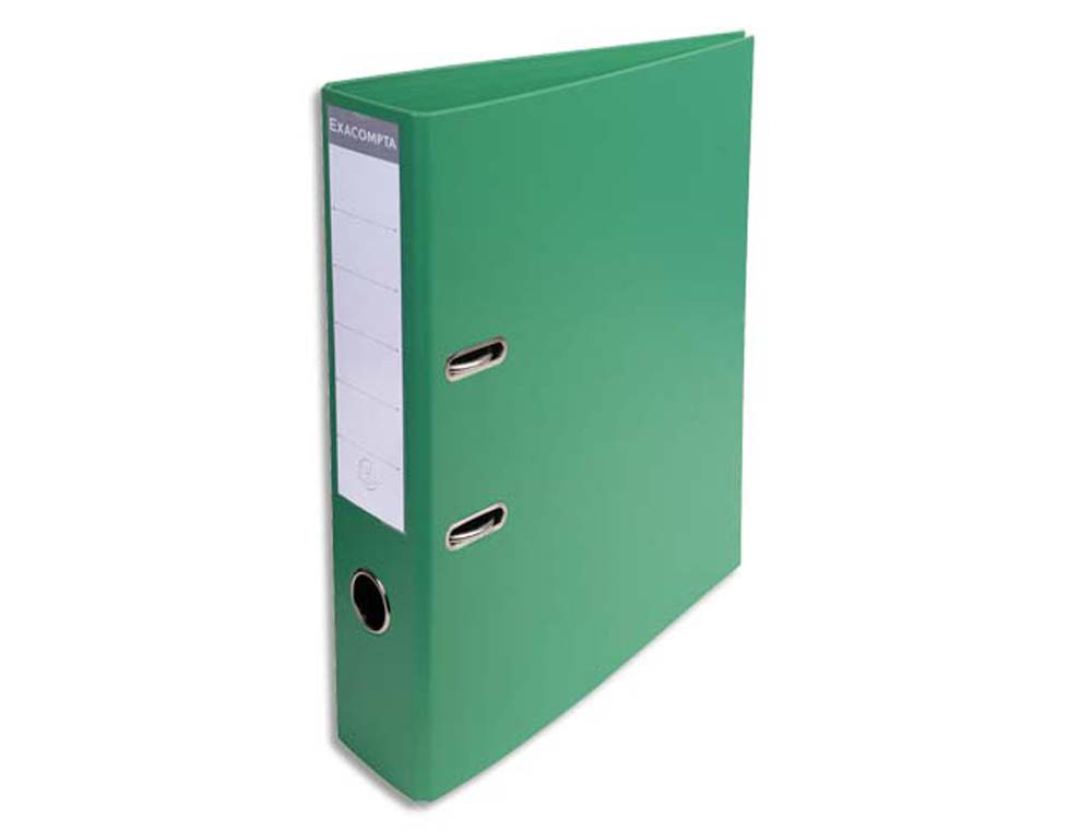 Classeur levier exacompta carton recouvert pvc a4 32x29cm dos 7cm étiquette porte-étiquette coloris vert