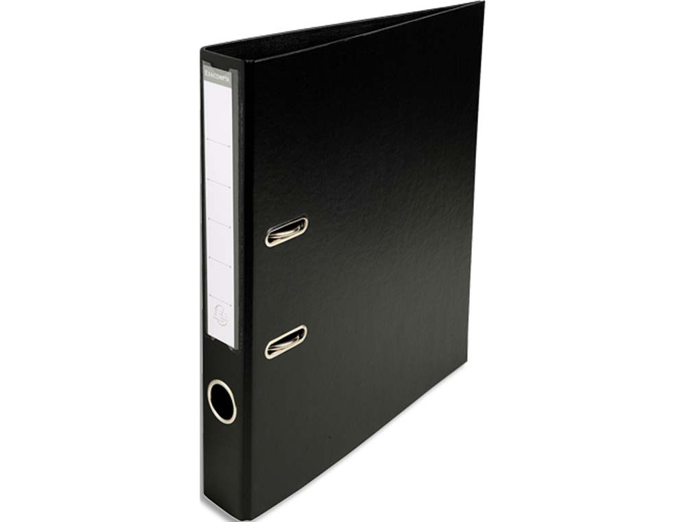 Classeur levier exacompta carton recouvert pvc a4 32x29cm dos 5cm étiquette porte-étiquette coloris noir