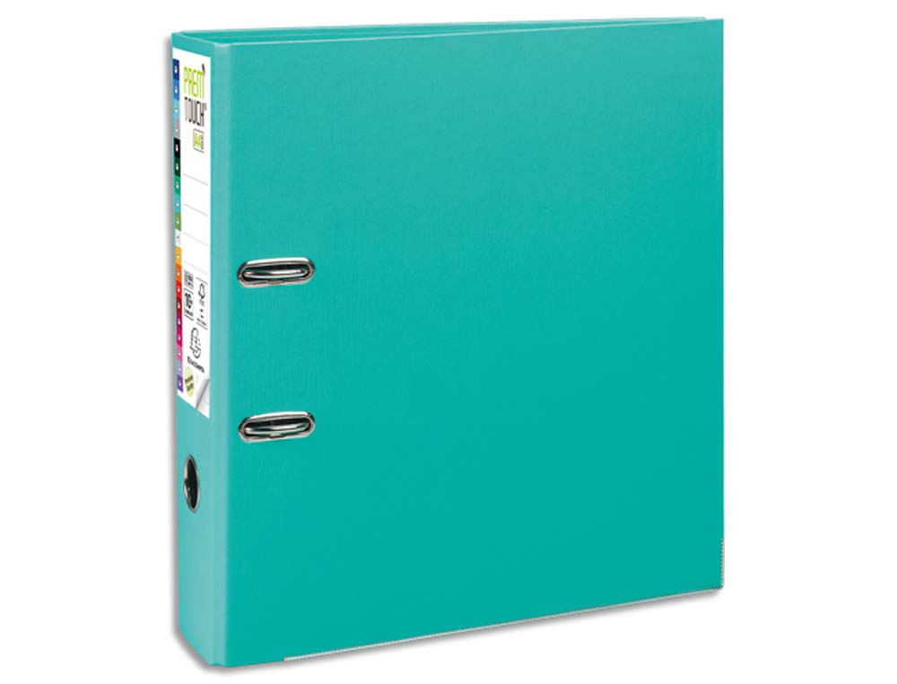 Classeur levier exacompta prem'touch polypropylène a4+ 32x30cm dos 8cm bouton poussoir coloris vert clair