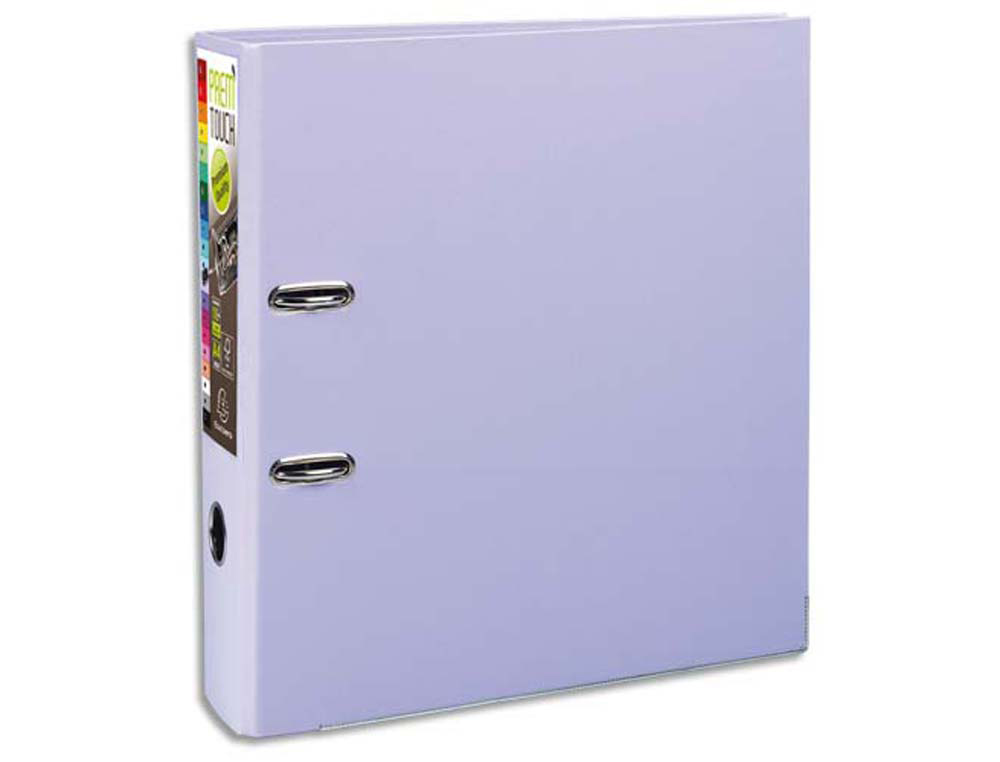 Classeur levier exacompta prem'touch polypropylène a4+ 32x30cm dos 8cm bouton poussoir coloris lilas
