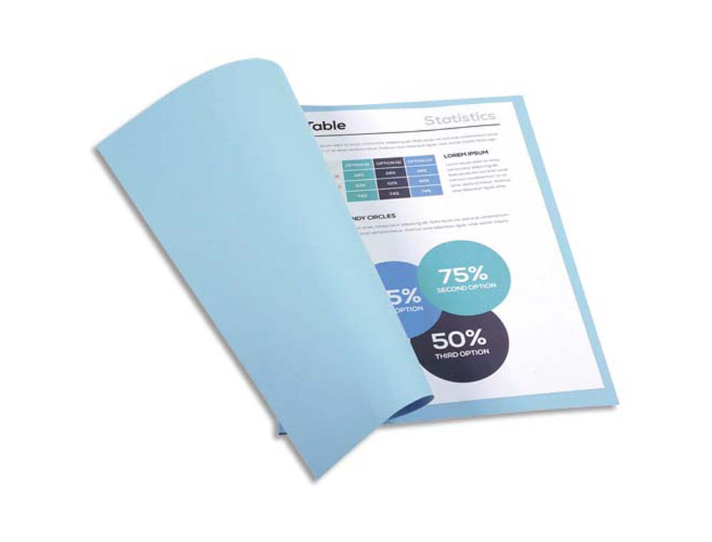 Chemise exacompta forever carte recyclée 220g a4 24x32cm coloris bleu clair paquet 100 unités