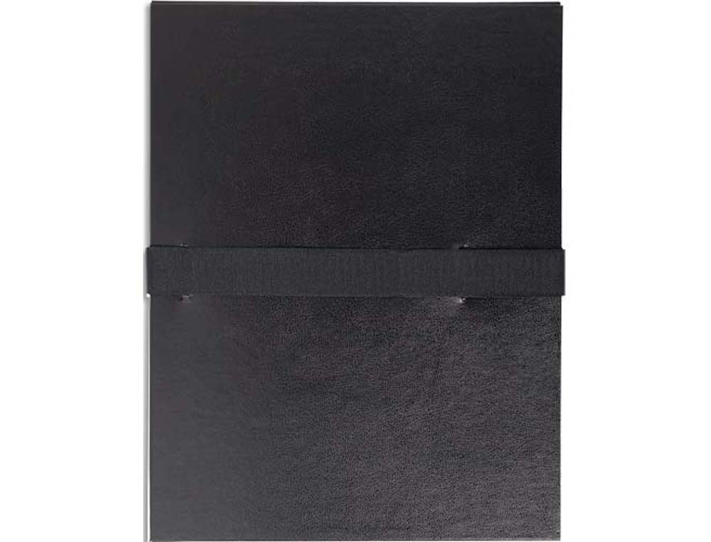 Chemise exacompta rabat en pied balacron a4 dos extensible 13cm sangle scratch coloris noir