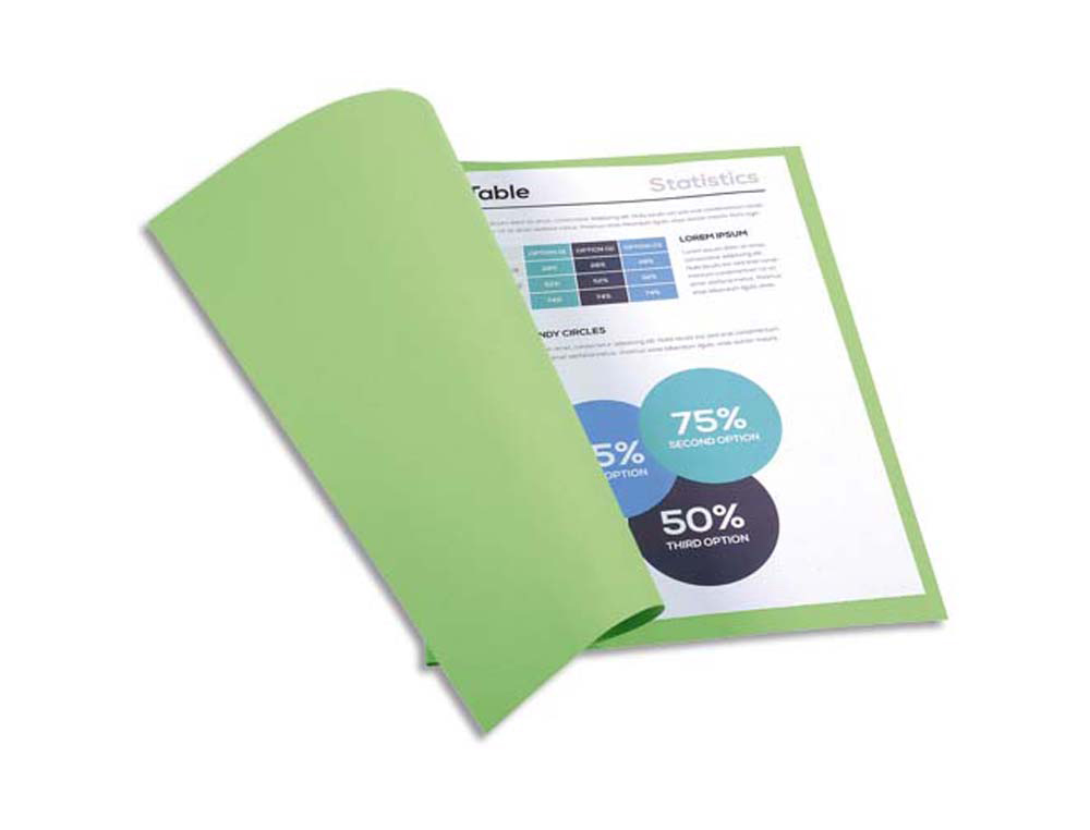 Chemise exacompta forever carte recyclée 220g a4 24x32cm coloris vert pré paquet 100 unités