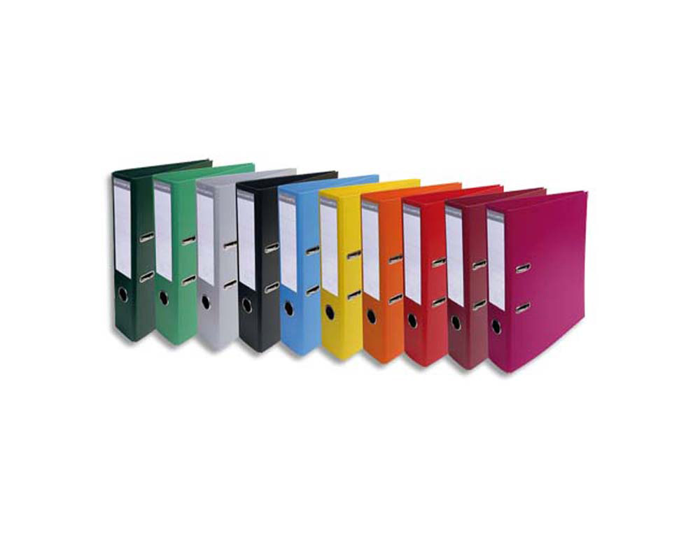 Classeur levier exacompta pvc a4 32x29cm dos 7cm étiquette porte-étiquette coloris assortis lot 10 unités